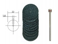 Proxxon 28808 řezací kotoučky s tkaninovou vazbou + trn, 10ks - 22mm