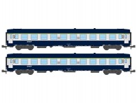 REE NW193 set 2 lůžkových vozů UIC B9c9x modrý / stříbrný SNCF