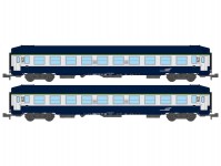 REE NW195 set 2 lůžkových vozů UIC B9c9x modrý / stříbrný SNCF