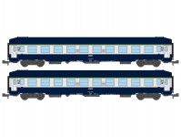 REE NW217 set 2 lůžkových vozů UIC B9c9x modrý / stříbrný SNCF