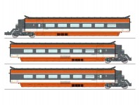 REE TGV002 set vložených vozů TGV 3-dílný SNCF