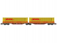 REE NW236 dvojitý kontejnerový vůz Sggmrss 90 TOUAX 2 kontejnery DHL