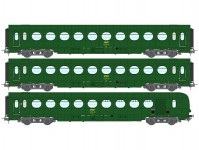 REE VB475 set osobních vozů ÉTAT B10, B10 a B5d SNCF