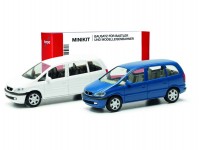 Herpa 013932 Minikit Opel Zafira bílý + modrý