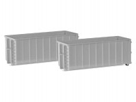 Herpa 053884-002 kontejner na sypké materiály otevřený šedý 2ks