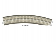 Tillig 83773 kolej oblouková R 396mm/30° dolpňková k obloukové výhybce pravé na podloží šedá