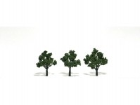 Woodland Scenics TR1507 listnaté stromy střední středně zelené 3 ks