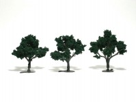 Woodland Scenics TR1508 listnaté stromy střední tmavě zelené 3 ks