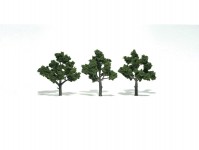Woodland Scenics TR1510 listnaté stromy střední středně zelené 3 ks