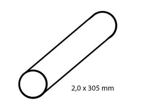 mosazná tyč kruhového průřezu průměr 2,0 mm délka 305 mm 5ks Albion Alloys bw20