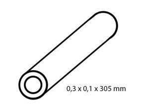 trubka z pakfongu průměr 0,3/0,1 mm délka 305 mm 2 ks Albion Alloys nst03