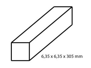 mosazný uzavřený profil čtvercového průřezu 6,35 x 6,35 mm délka 305 mm 2 ks Albion Alloys sb4m