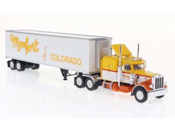 Peterbilt 359 skříňový návěs Monfort 1973 Brekina 85719