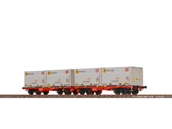 plošinový dvojvůz Sggmmrrs DB AG ArcelorMittal Brawa 51137