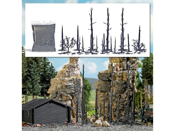shořelý les H0 Busch 1854
