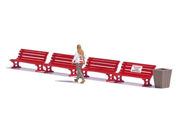 set pozor natřená lavička H0 Busch 7979 - Image 2