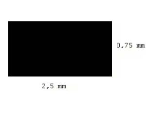 hranol 0,75 x 2,5mm délka 350mm 10ks Evergreen 135
