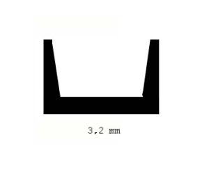 profil U 3,2mm délka 350mm 3ks Evergreen 264