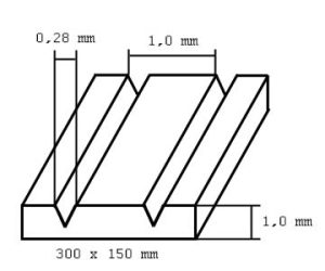 deska 150x300x1,0mm s drážkami "V", rozteč 1,0mm Evergreen 4040