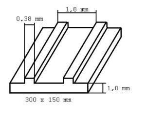 deska 150x300x1,0mm s vystupujícími žebry, rozteč 1,8mm Evergreen 4542