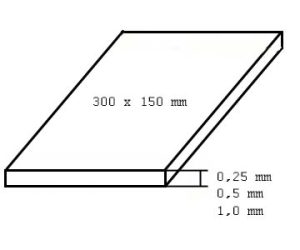 plastové desky hladké bílé 150 x 300mm tloušťky 0,25, 0,5 a 1,0mm Evergreen 9008