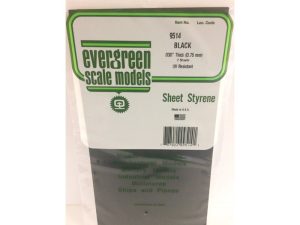deska černá, tloušťka 0,75mm formát 150 x 300mm 2 ks Evergreen 9514