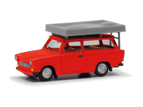 Trabant 601 červený se střešním stanem Herpa 024181-004