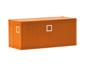stavební kontejner oranžový 20 stop 2 ks Herpa 053600-004