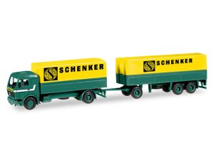 MB NG 80 s plachtou a přívěsem Schenker Herpa 308687