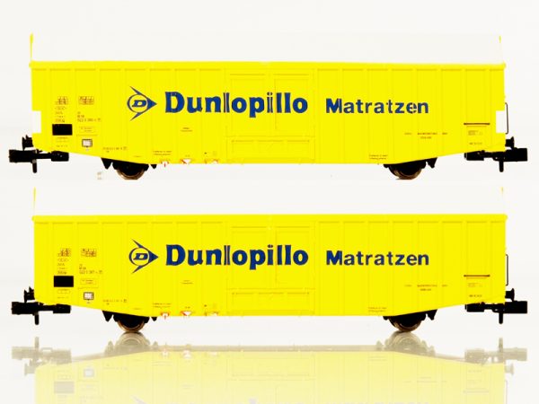 set zavřených velkoprostorových vozů Hbbks DB Dunlopillo IV.epocha (středníl) Liliput L260160