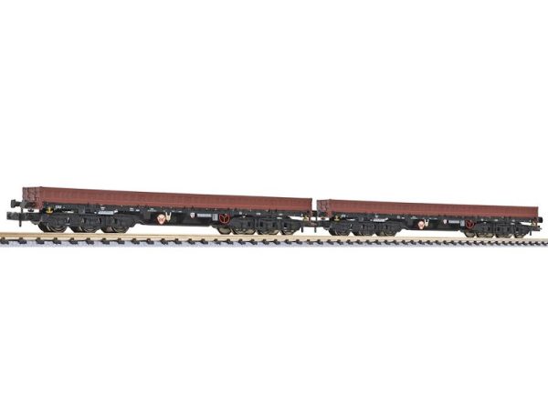 set těžkotonážních nízkostěnných vozů Sas 4850 DR původní provední IV.epocha Liliput L260190