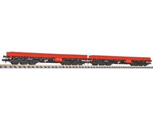 set těžkotonážních nízkostěnných vozů Samms-u 454 DBAG červené V.epocha Liliput L260202