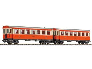 set dvou osobních vozů B4ip/s červené/krémové Zillertallbahn Liliput L340508