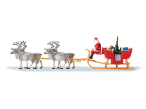 Weihnachtsschlitten mit 4 Ren Preiser 30399