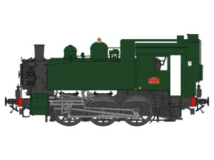 parní lokomotiva 030 TU 74 Annemase FUEL zelená RAILS EUROP EXPRESS MB105