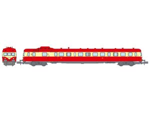 motorový vůz X-2812 s červenou střechou 2.třída METZ SNCF RAILS EUROP EXPRESS NW249
