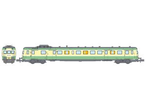 motorový vůz X-2899 zelený 1/2. třída LYON-VAISE SNCF RAILS EUROP EXPRESS NW250
