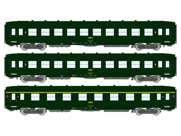 set osobních vozů 1. a 2. třídy A8 a B10 SNCF RAILS EUROP EXPRESS VB392