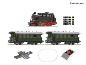 analogový set s parní lokomotivou řady 80 a osobním vlakem Roco 5100001