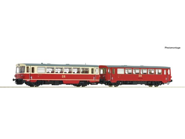 motorový vůz 174 001-8 s přípojným vozem DR se zvukem Roco 7710013