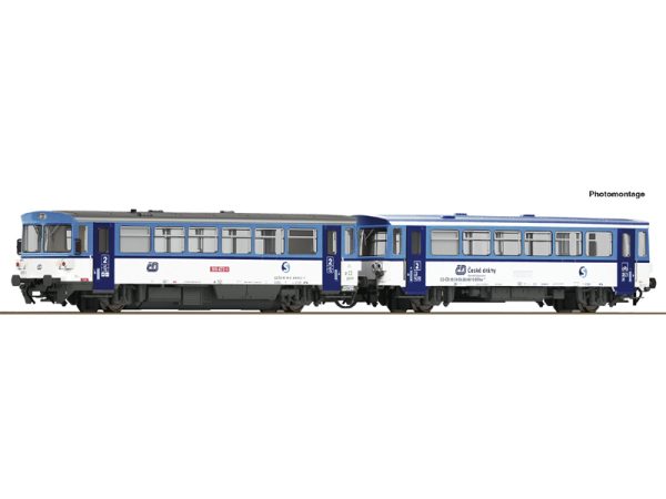 motorový vůz 810 s přípojným vozem ČD DCC se zvukem Roco 7790004