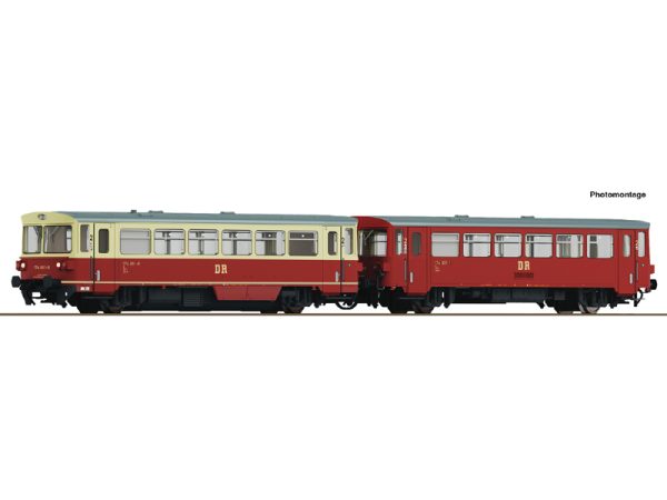 motorový vůz 174 s přípojným vozem DR DCC se zvukem Roco 7790006