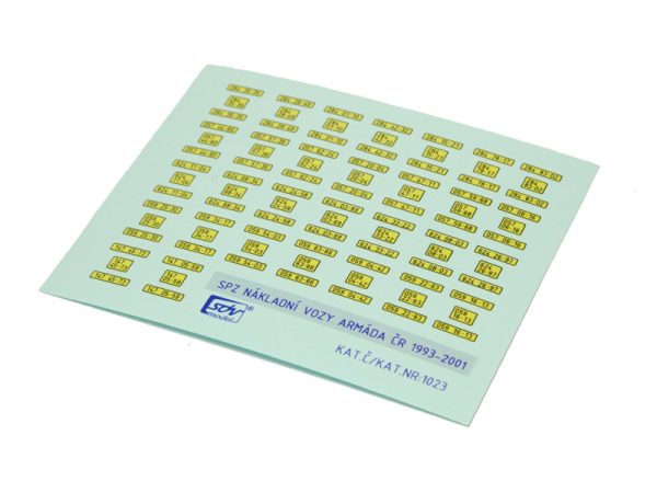 sada SPZ nákladní vojenské ČR SDV 1023