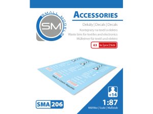 sada obtisků na kontejnery na textil a elektro 63ks sma 206