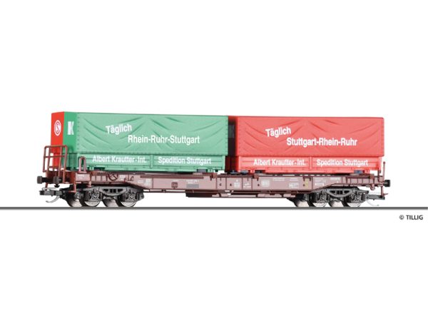 kapsový vůz Sdkms 707 DB s kontejnery Tillig 18159