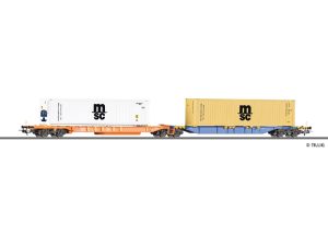 dvojitý kontejnerový vůz Sdggmrss ÖBB Tillig 77071