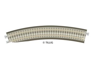 kolej oblouková R 396mm/30° dolpňková k obloukové výhybce levé na podloží šedá Tillig 83774