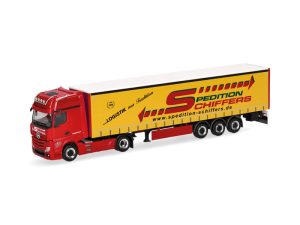 MB Actros Gigaspace plachtový návěs Spedition Schiffers Herpa 319218