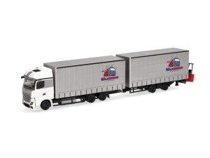 MB Actros Jumbo s přívěsem a vysokozdvižným vozíkem Herpa 319683