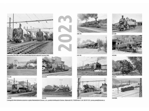 kalendář nástěnný 2023 Parní lokomotivy ltr kaln23par - Image 2